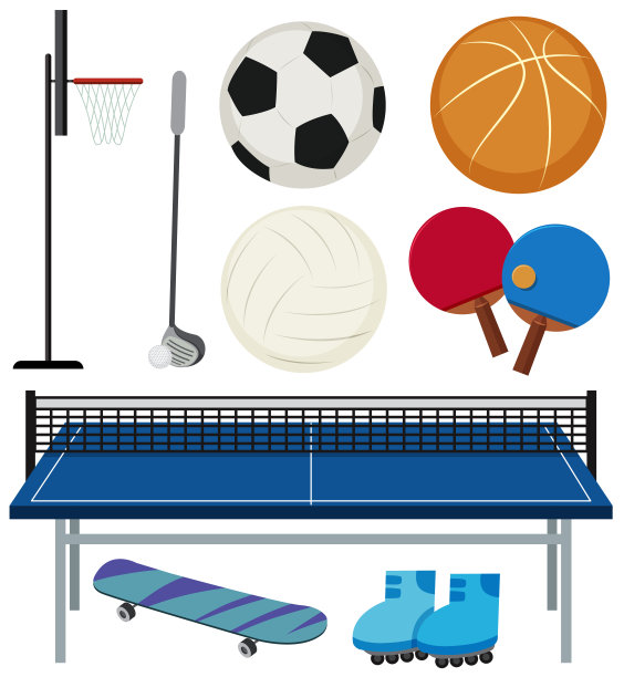 無人 排球素材插畫